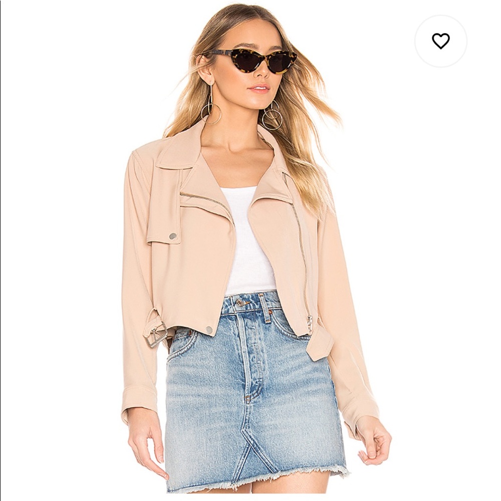 Lovers + Friends Smoke Moto Jacket Nude Small